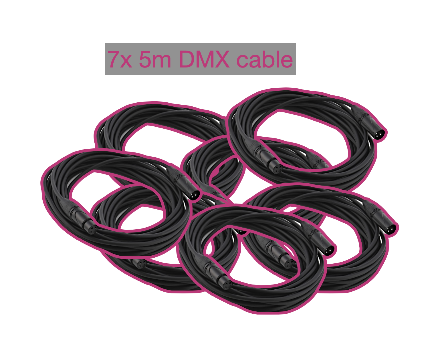 7x 5m dmx cable