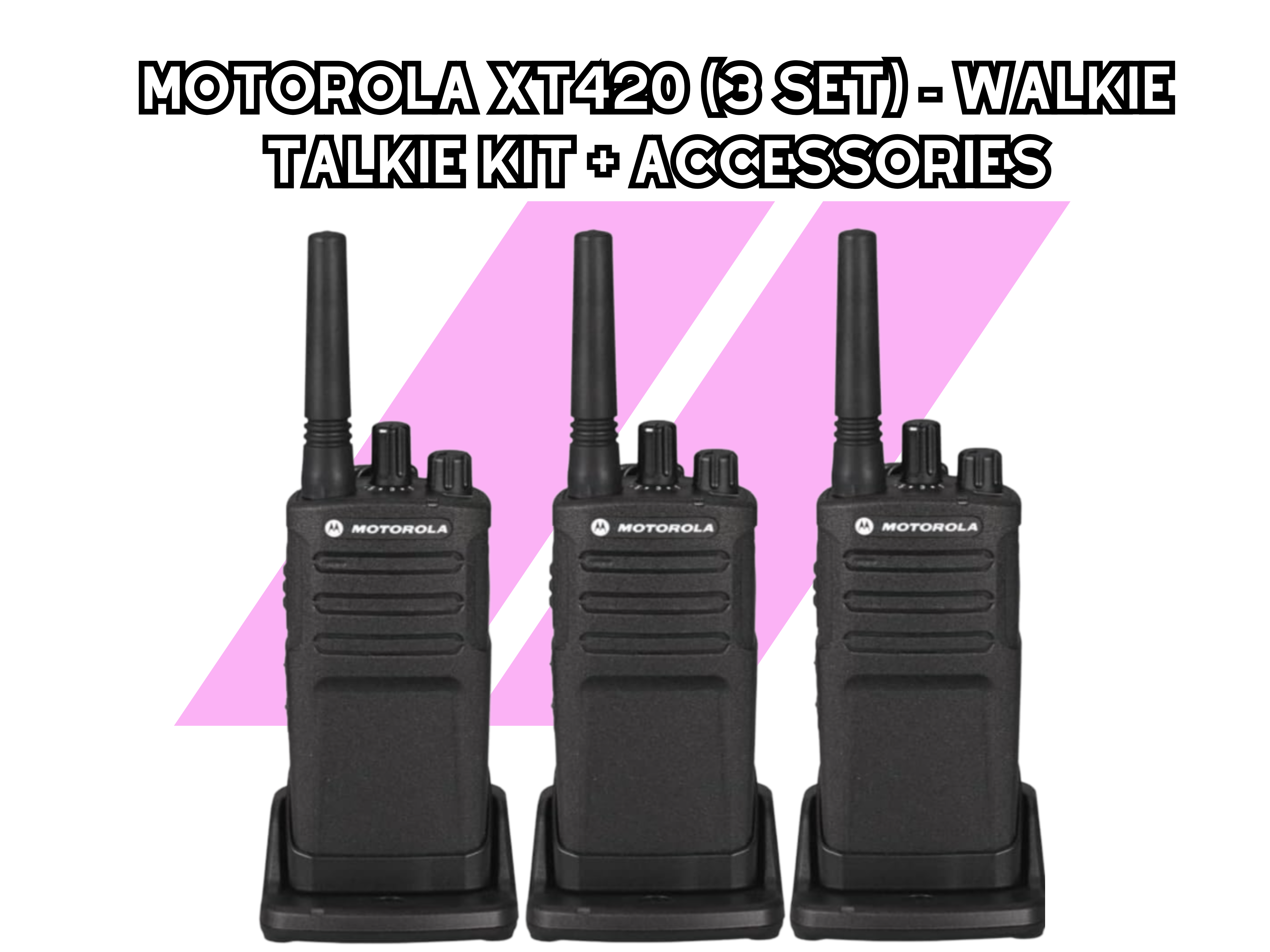 Motorola xt420 (3 set) - walkie talkie kit + accessories