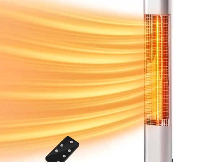 Outdoor electric patio heater, patioboss 40in infrared heater with remote, 9 heat levels