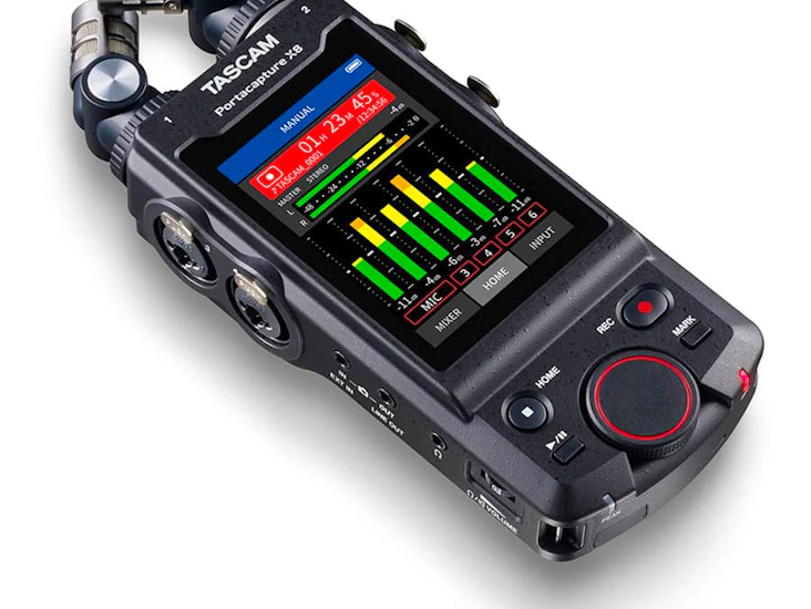 Tascam portacapture x8 high resolution adaptive multi-track recorder, black