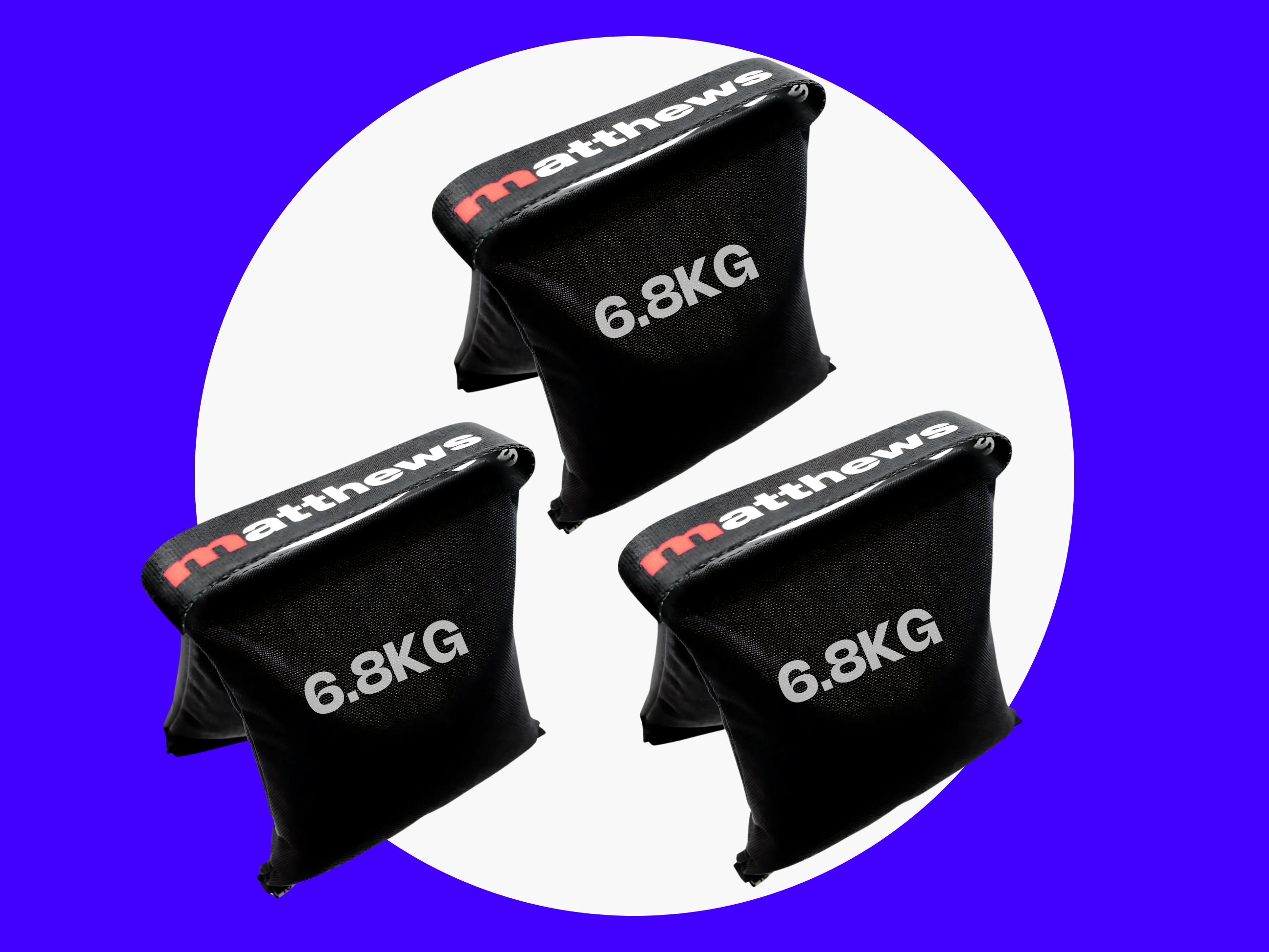 3 x matthews 6.8kg sandbags
