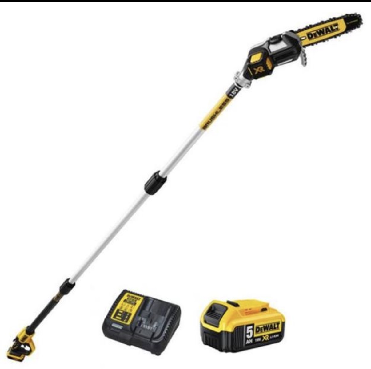 Dewalt 18v stångsåg / grensåg – nå höga grenar enkelt 🌳