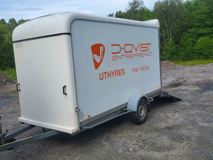 Skåpsläp 11kbm uthyres