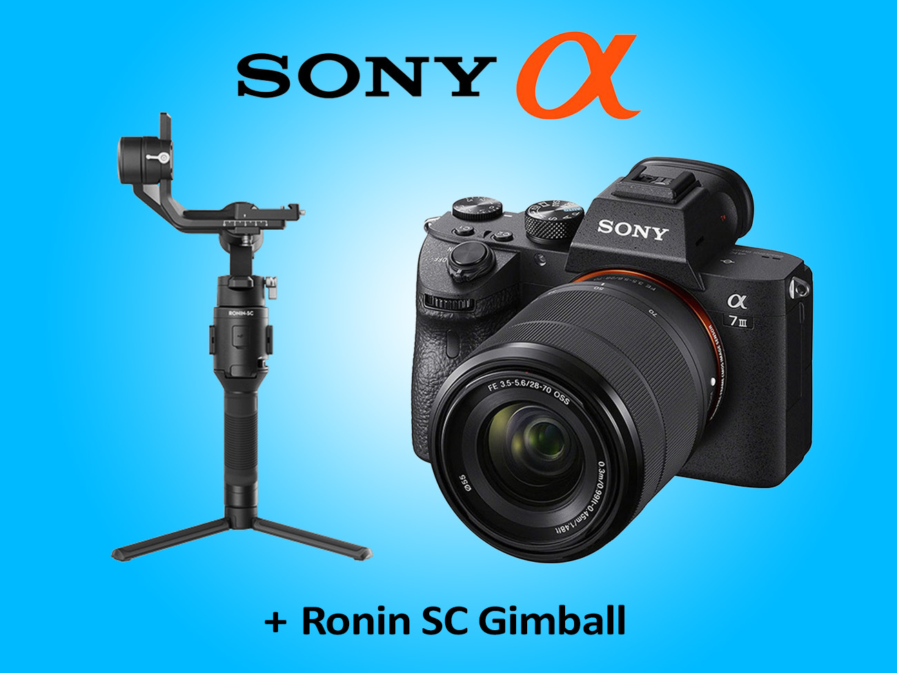 Sony a73 a7iii camera + dji ronin sc gimball + 28-70mm lens bundle