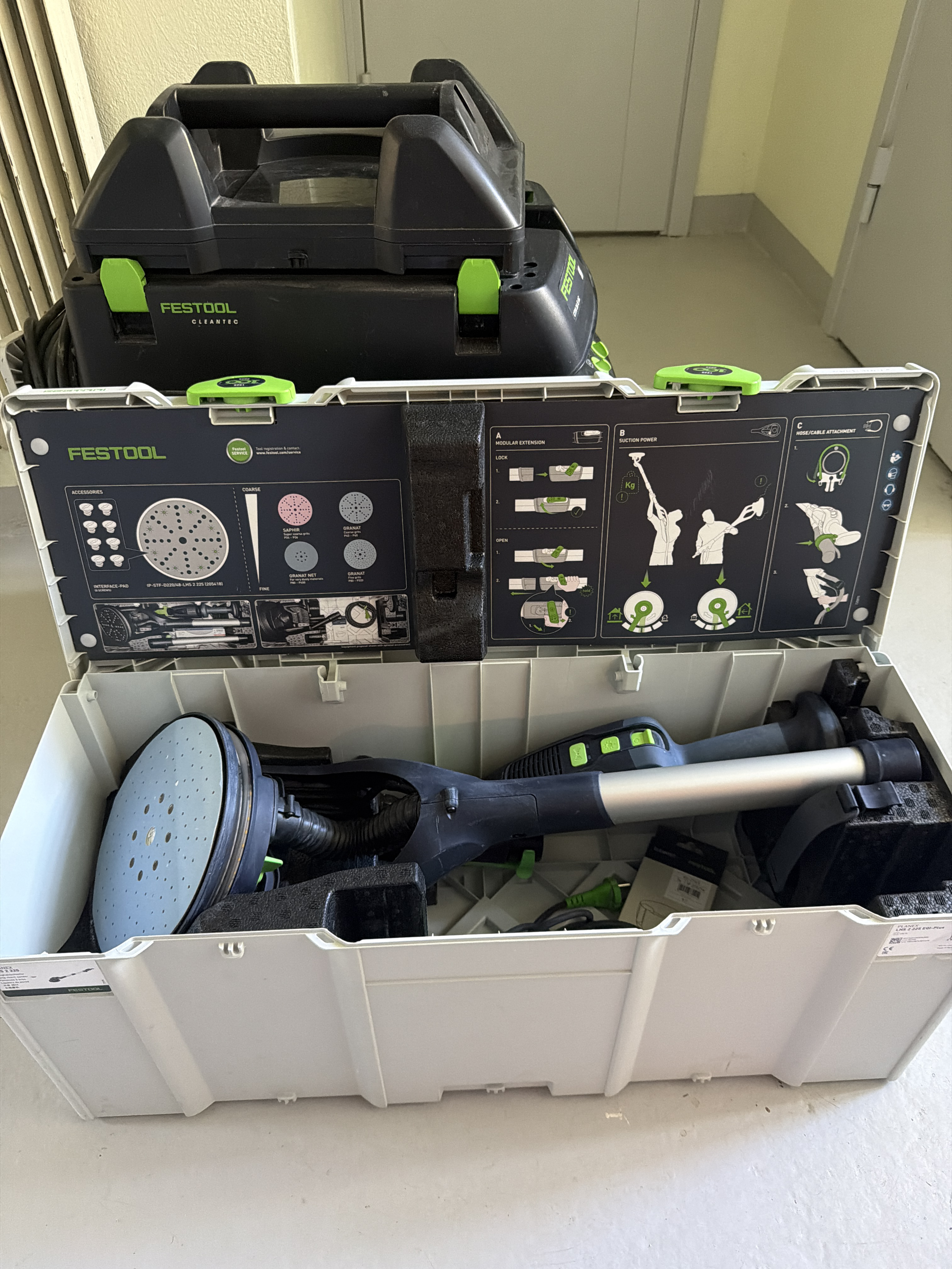 Festool planex lhs 2 225 med dammsugare 