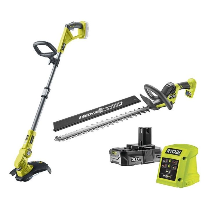 Ryobi batteridrevet hekksaks og gresstrimmer