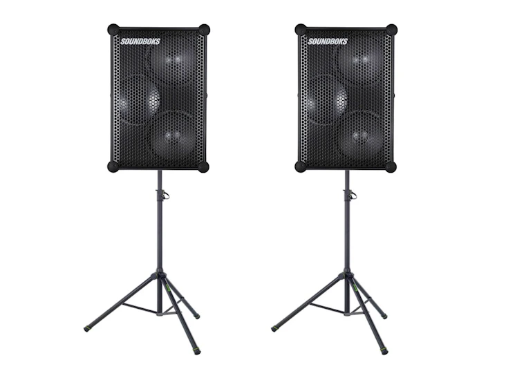Soundboks 3 partyhögtalare i par med stativ