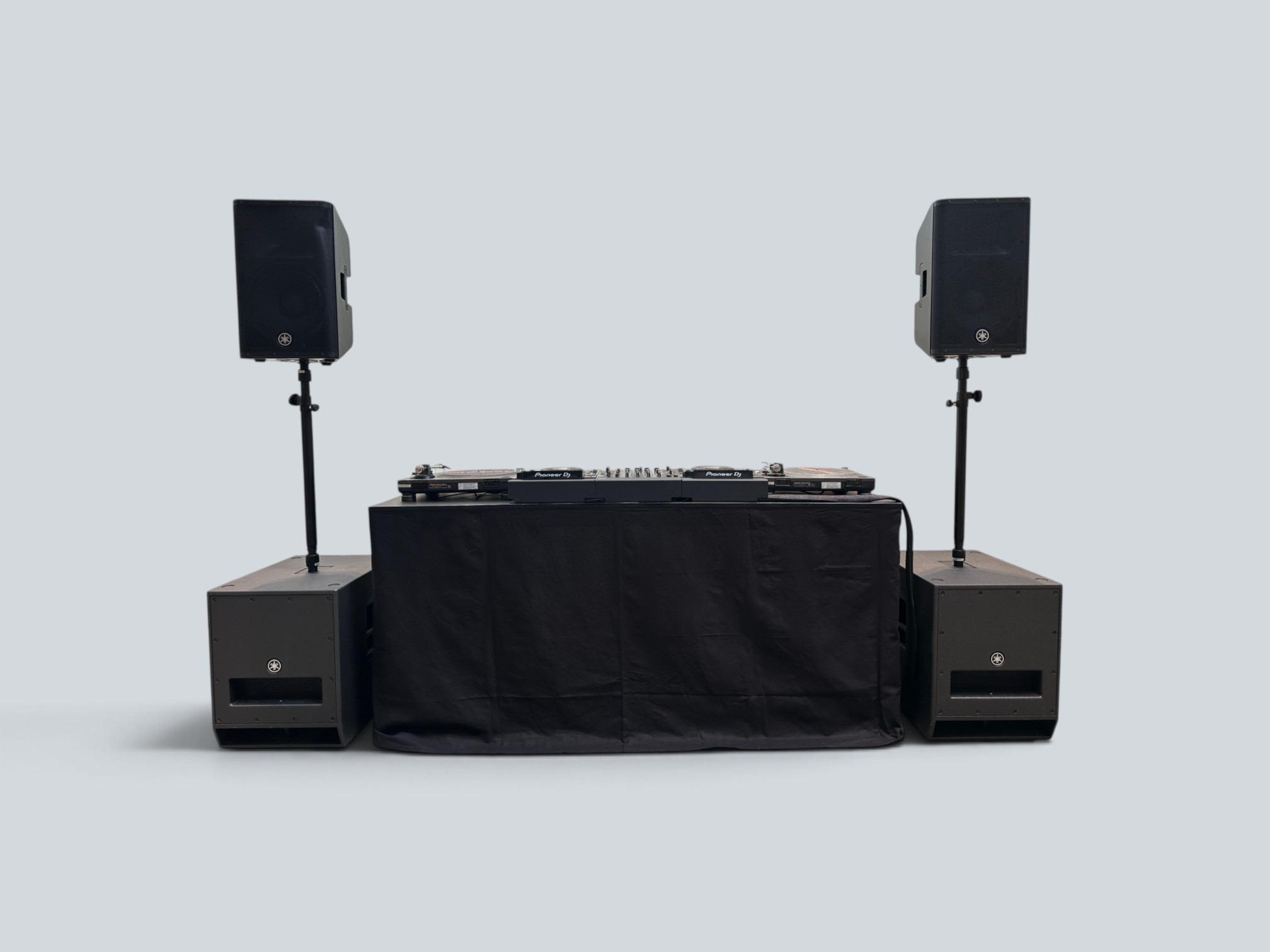 Full dj & pa package — pioneer cdj 3000's, djm 900nxs2, technic 1210 mkii's, yamaha dxr12mkii speakers + dxs15 subwoofers + more