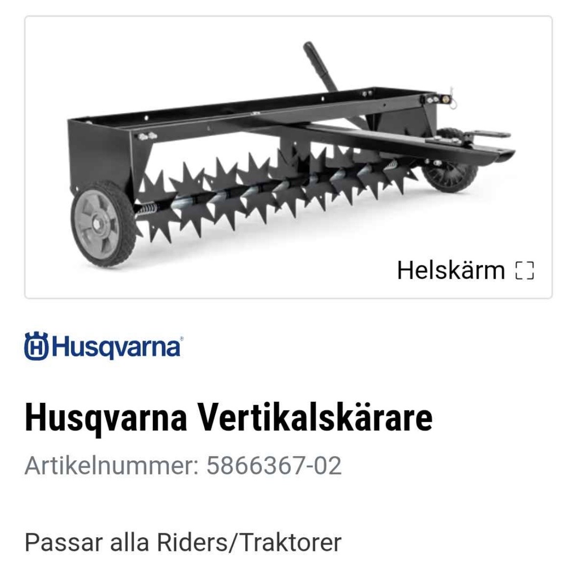 Husqvarna traktor & vertikalskärare