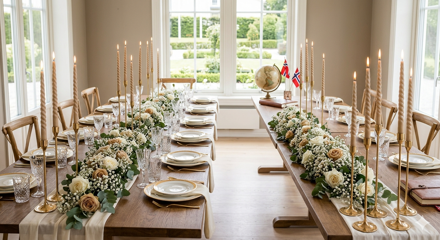 ​12 elegante gull-lysestaker til bryllup og fest.