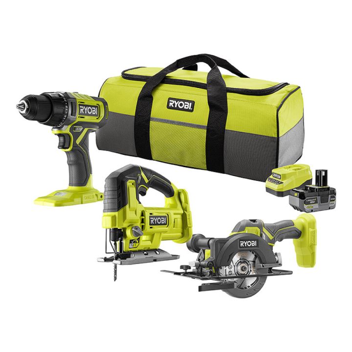 Verktøypakke ryobi (stikksag, sirkelsag og drill)
