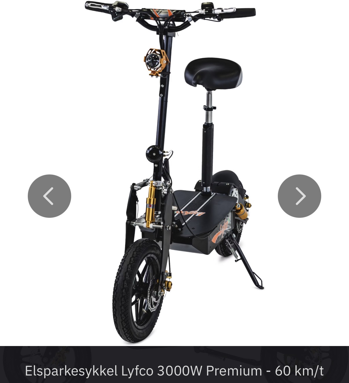 Lyfco 3000w premium | ekstremt kraftig offroad el-sparkesykkel med sete