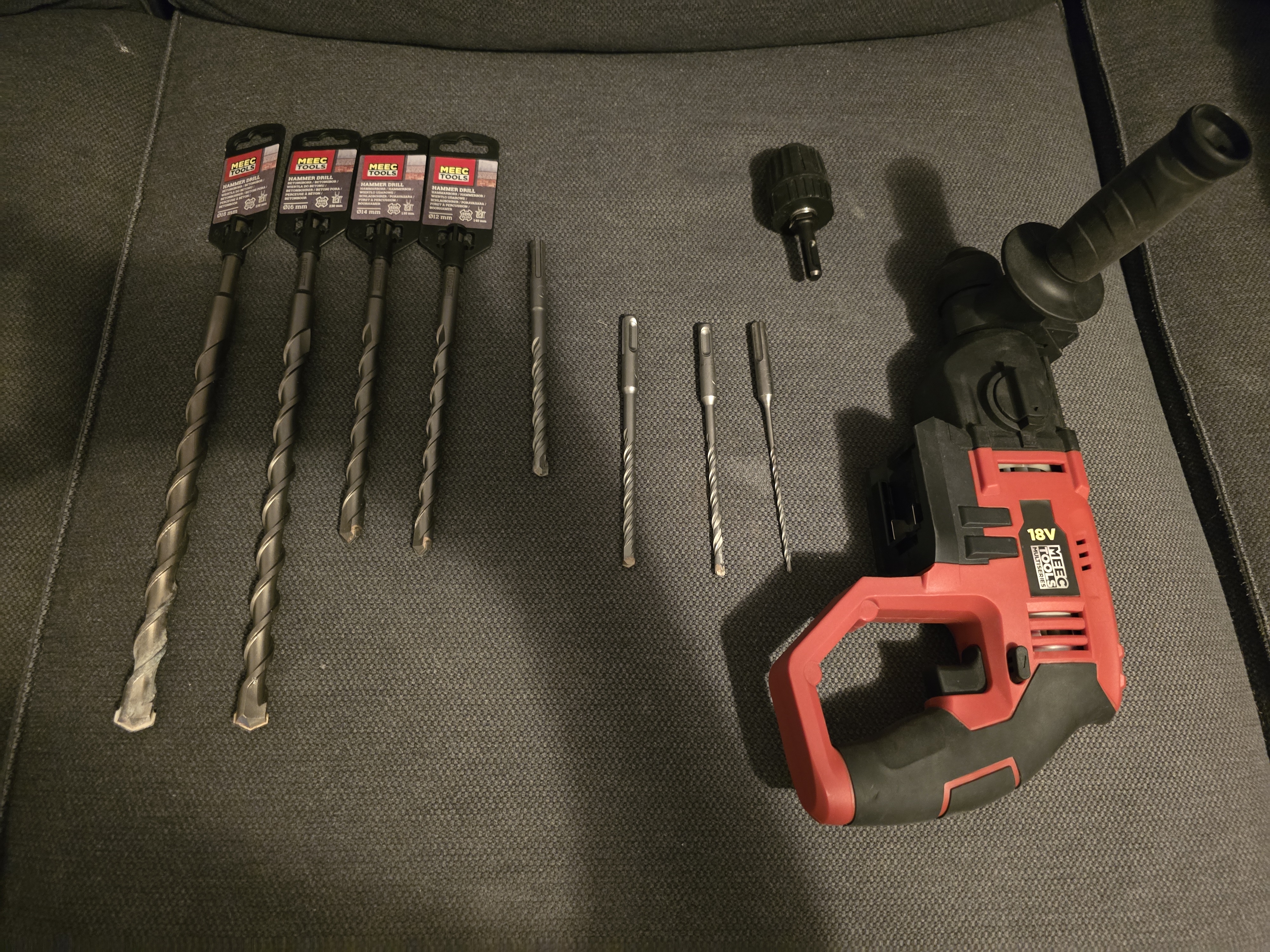 Meec tools batteridrevet borhammer 18 v 1,2 j
