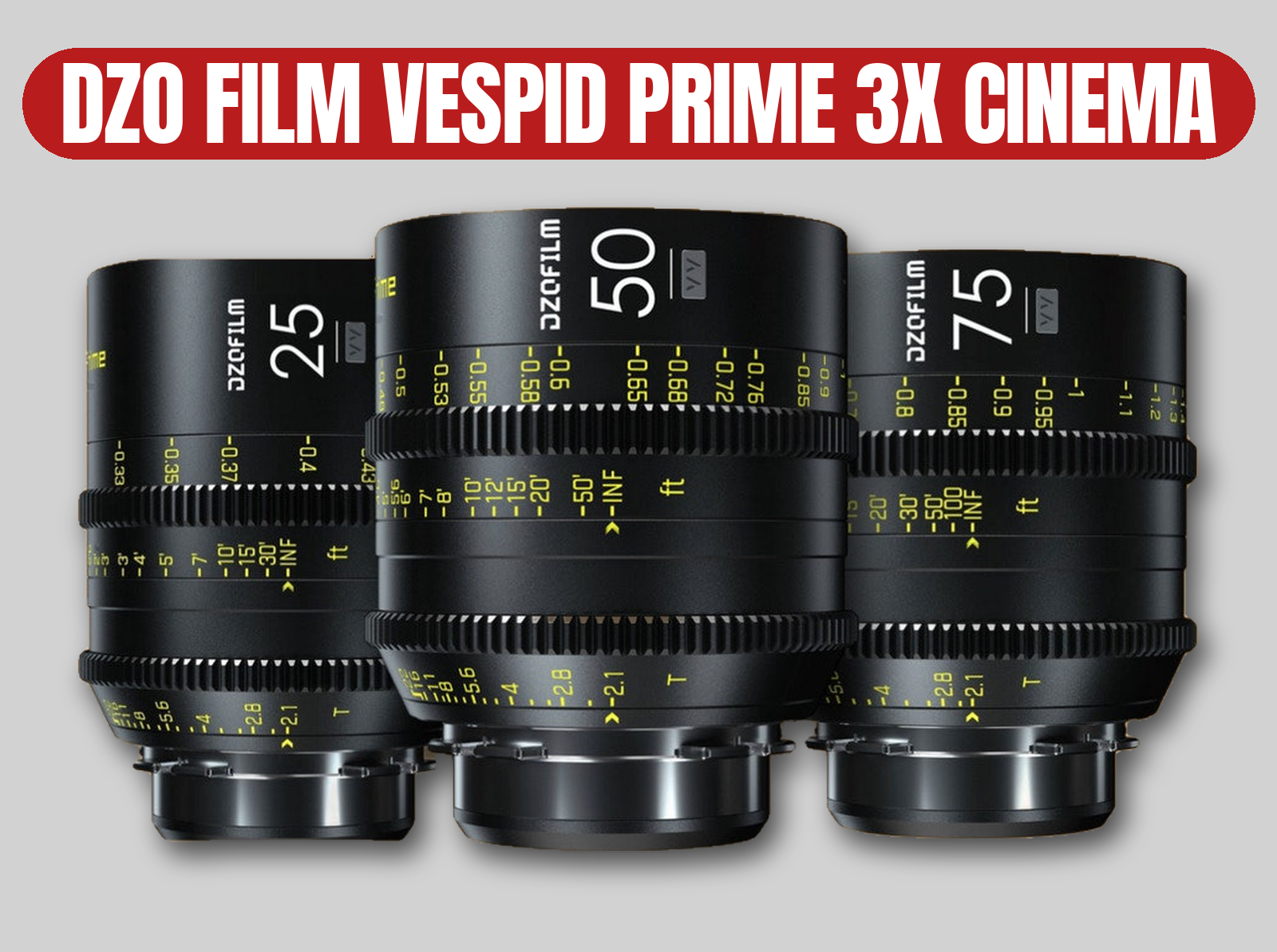 Dzofilm vespid prime 3x lens set | full frame / cinema / t2.1