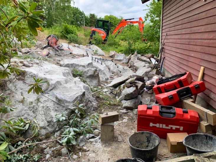 Terräng förberedelse bergborttagning