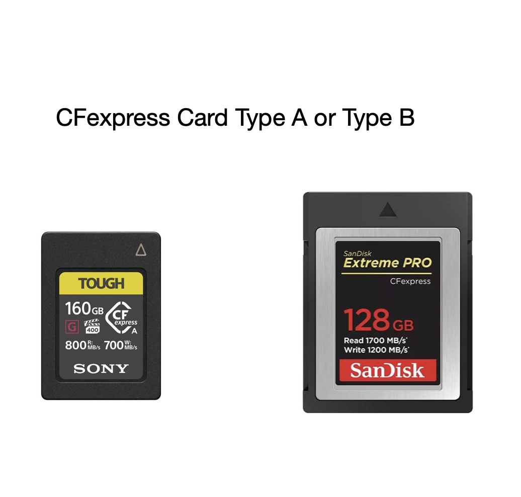 Cfexpress card type a / cfexpress card type b