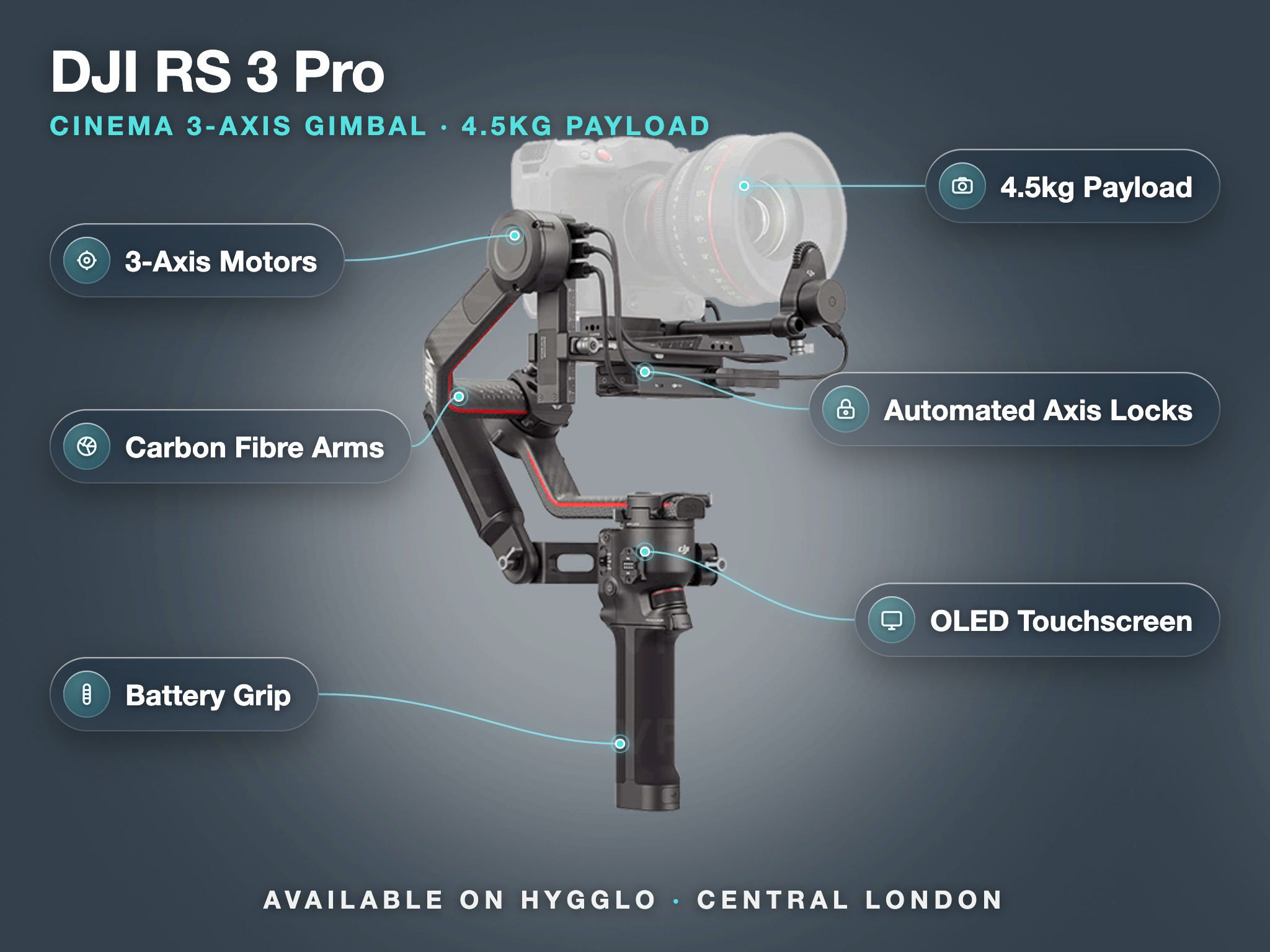 Dji rs 3 pro combo  cinema 3-axis gimbal (4.5kg payload)