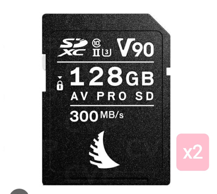 X2 angelbird 128gb v90 sd cards
