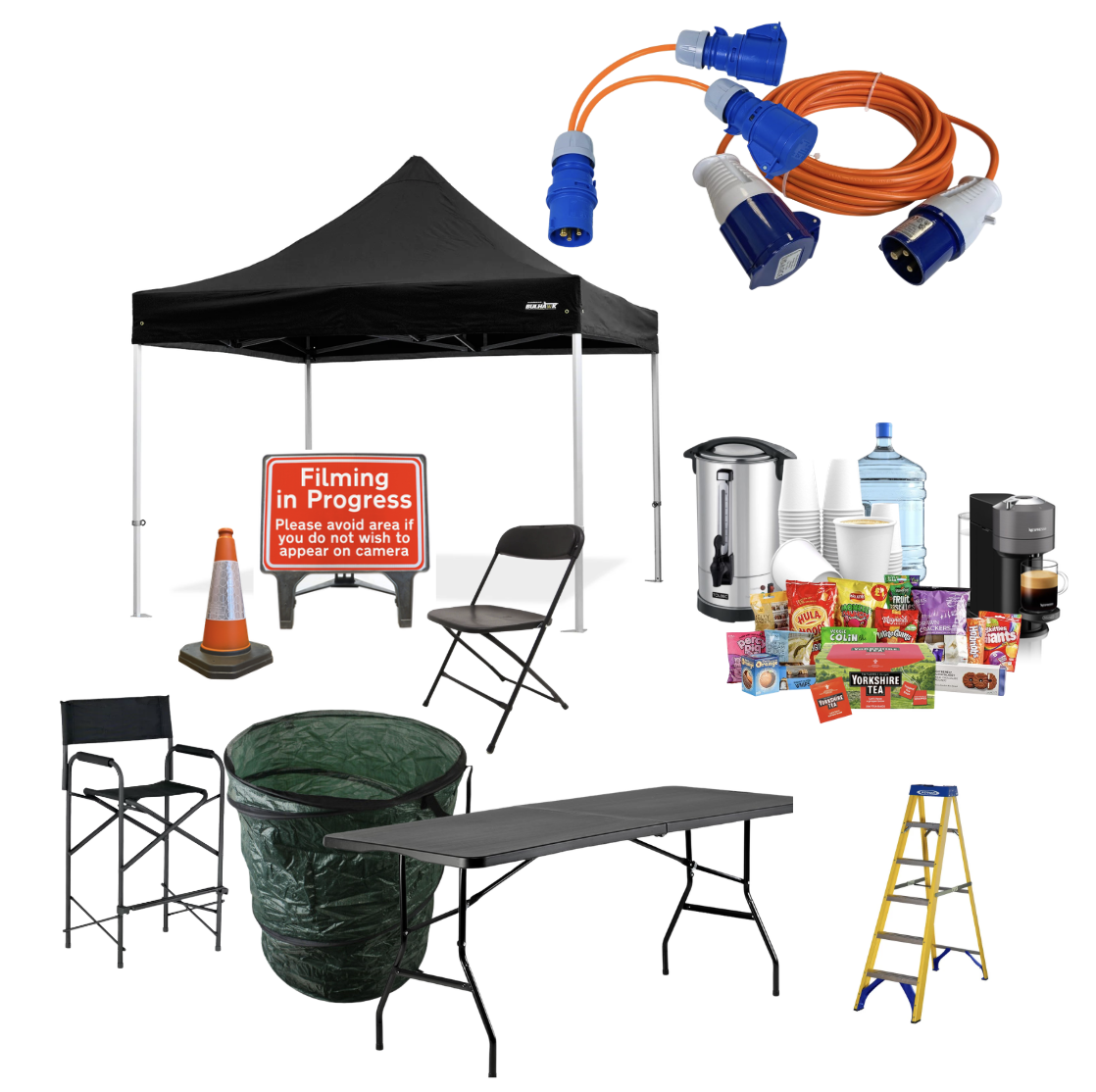 Location supplies package for film shoots