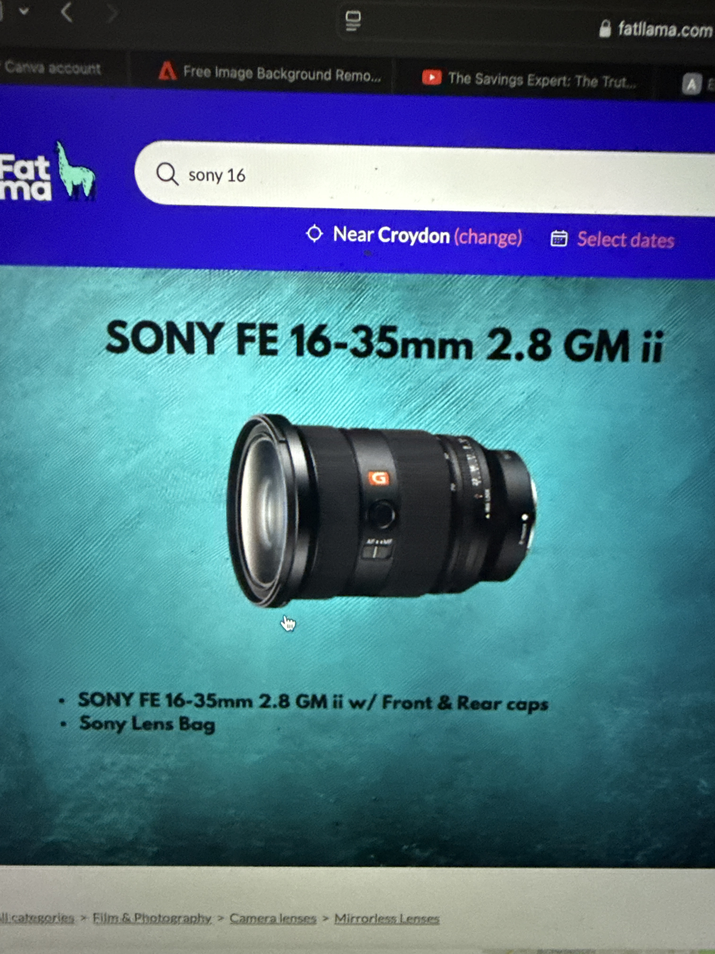 Sony fe 16-35mm 2.8 gm 2 w/ sakk camera saddle