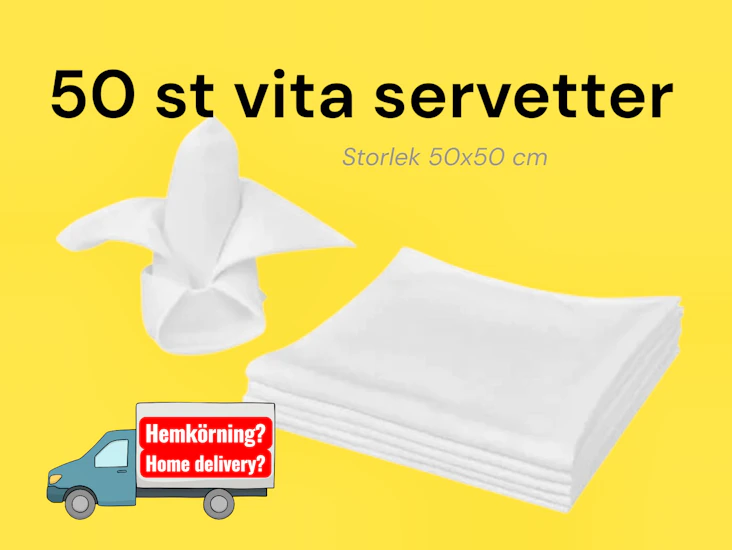50 stycken vita servetter