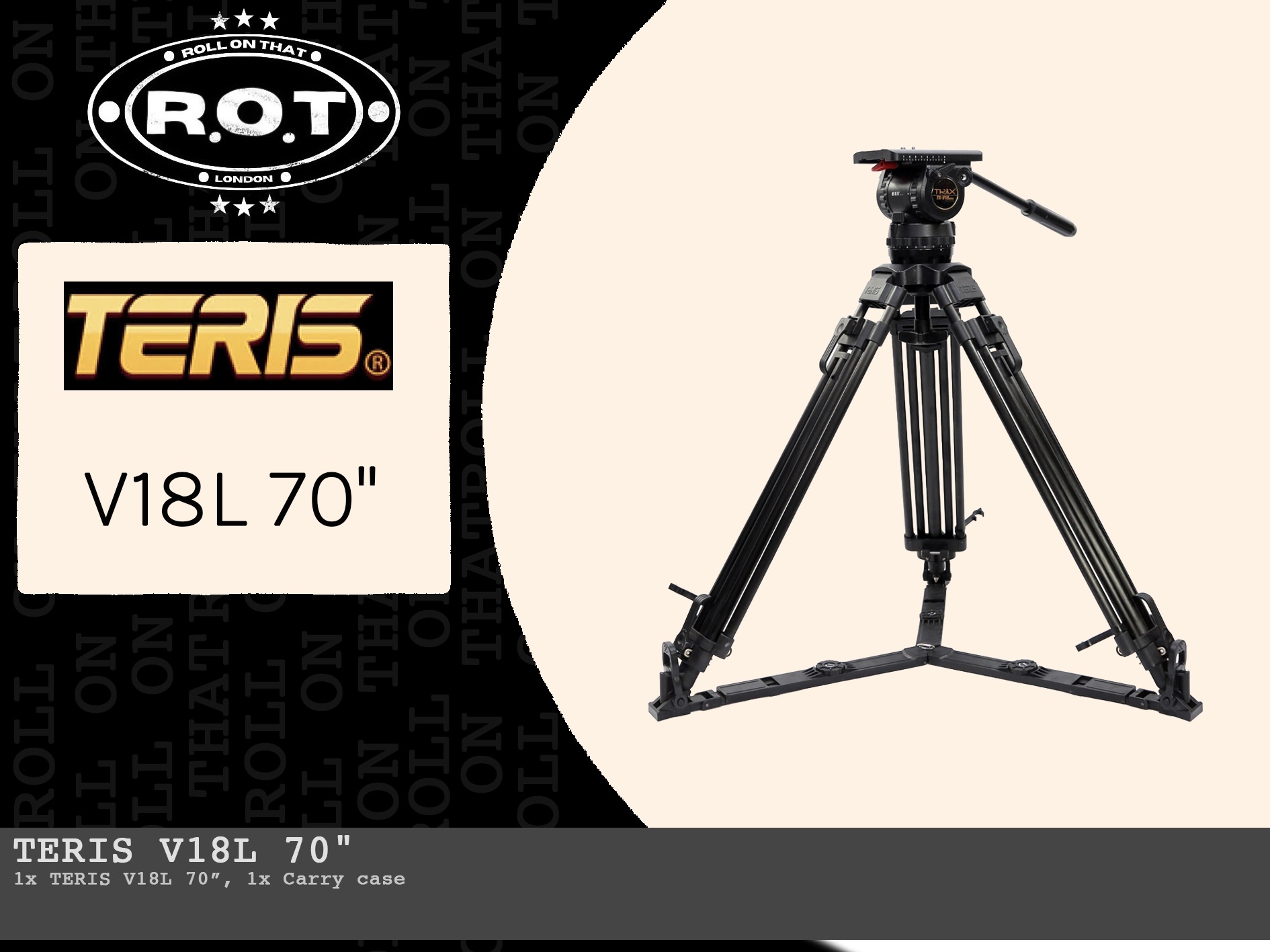Teris v18t 70" carbon video tripod fluid head 18kg payload (sachtler)