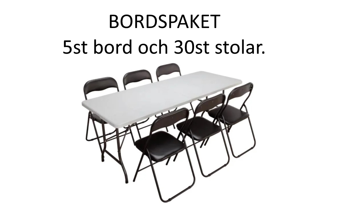 Paket med 5st bord och 30st stolar