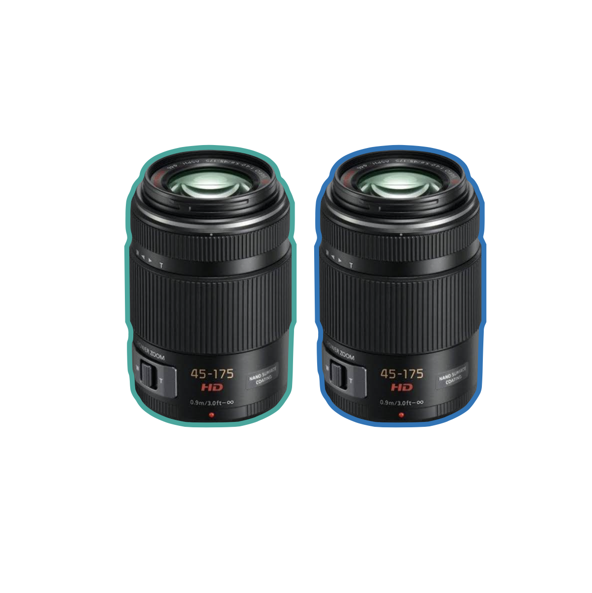 2x lumix g vario 45-175mm f/4-5.6 pz power zoom m4/3 lens micro four thirds mft