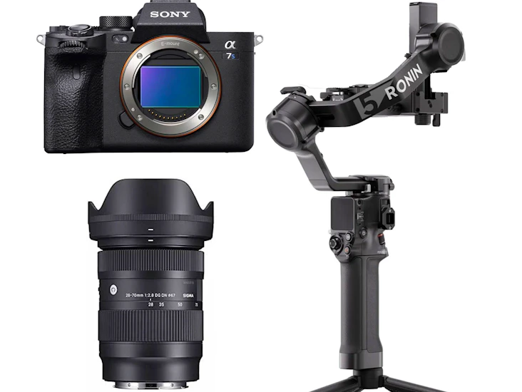 Sony a7siii with sigma 28-70 2.8 lens and dji rs5 gimbal