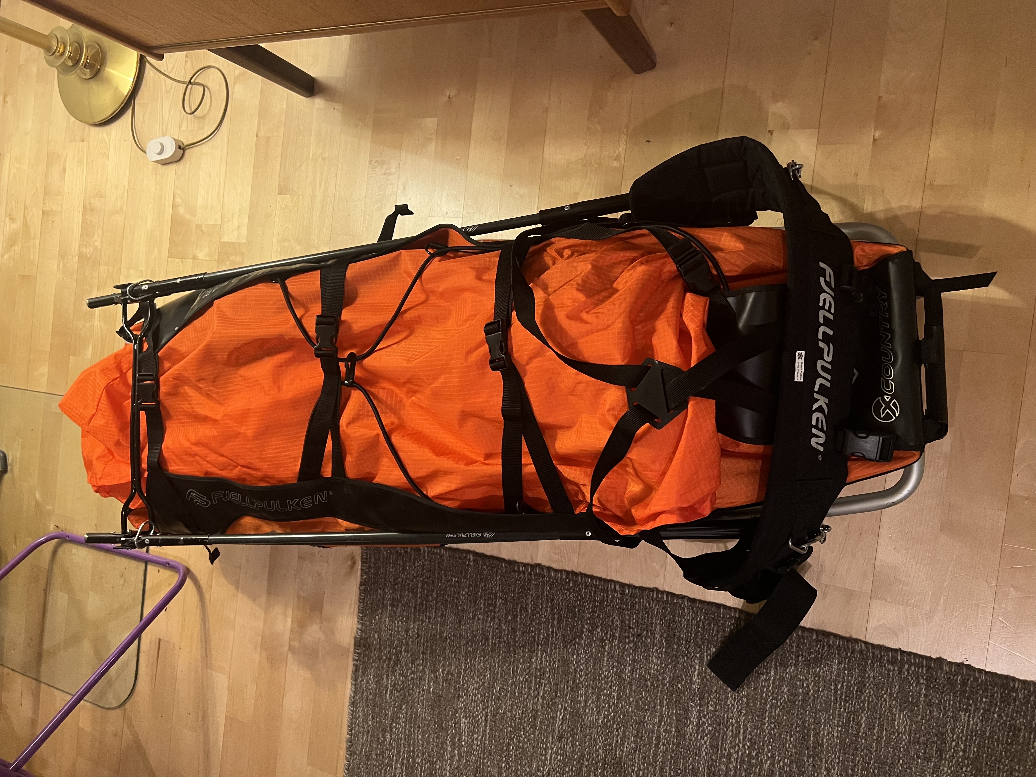 Fjellpulken 130 cm med drag og sele 