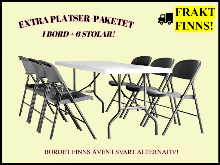 1 bord + 6 stolar! (frakt möjlig)