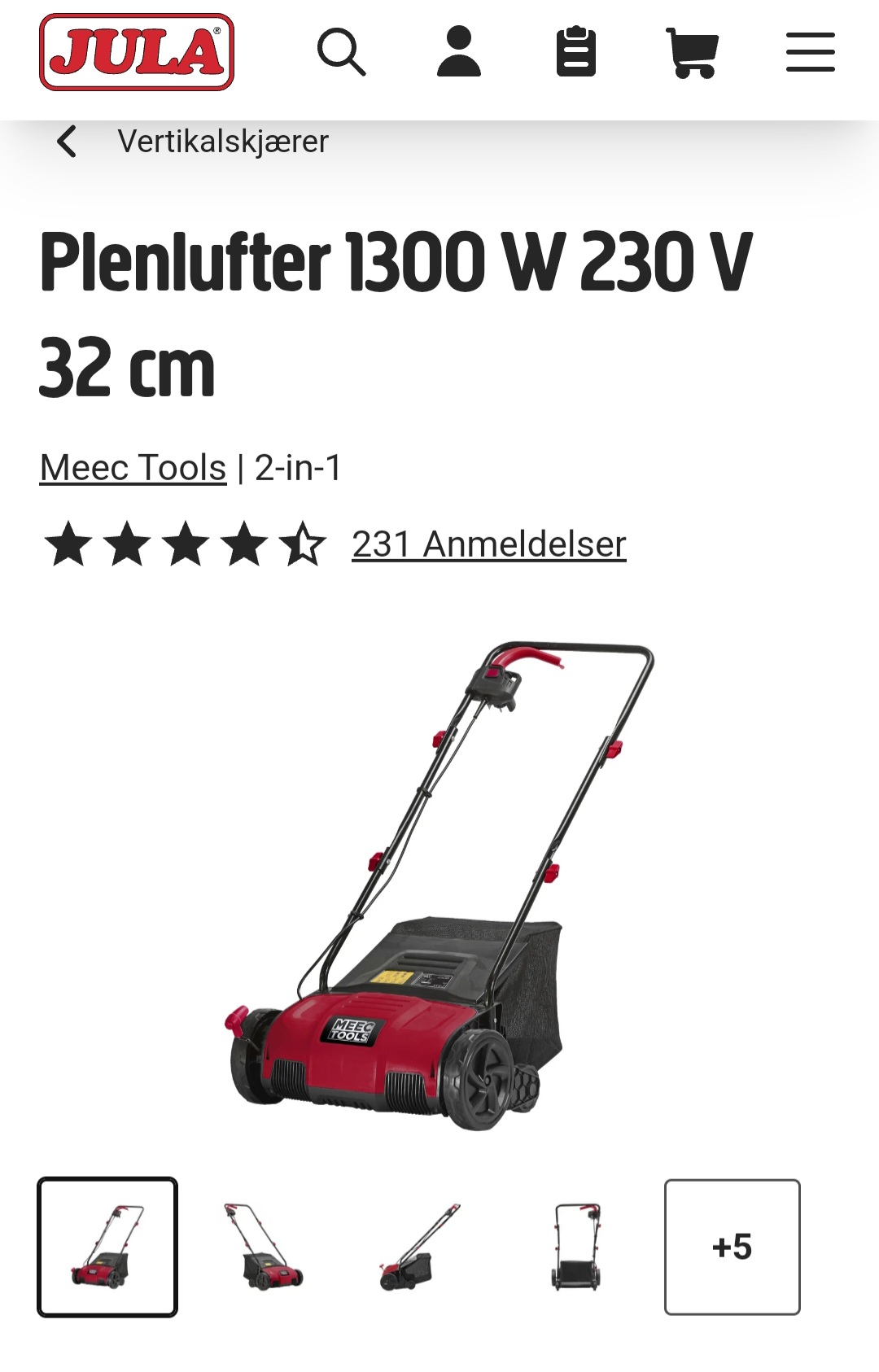 Vertikalskjærer/ plenlufter