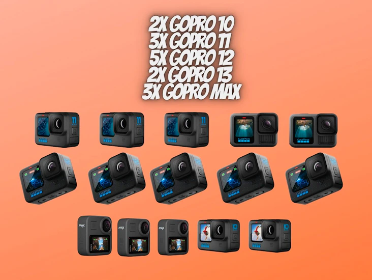 15x gopro (mix of gopro 10, gopro 11, gopro 12, gopro 13, gopro max)