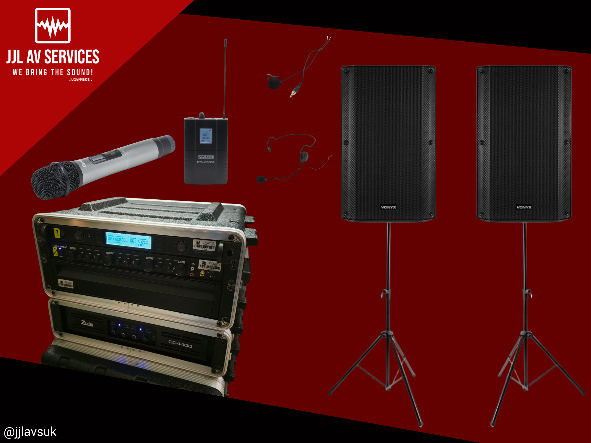 Small pa speaker system with microphones