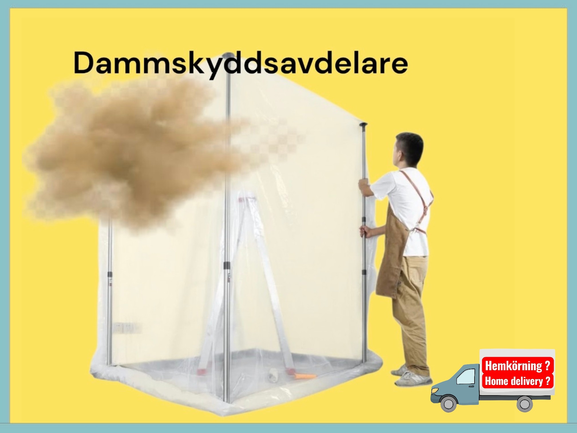 Dammskydd, teleskopstänger upp till 3,6meter x4 st