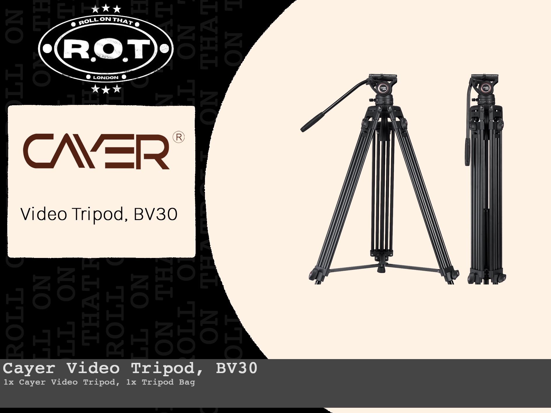 Cayer video tripod, bv30 tripod
