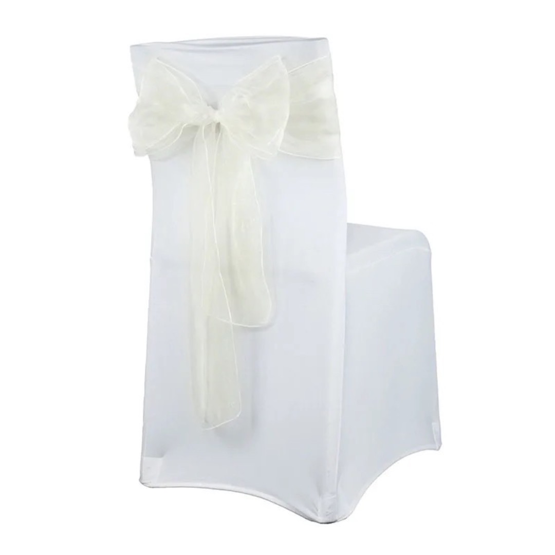 Stolsrosetter organza creme 100 st