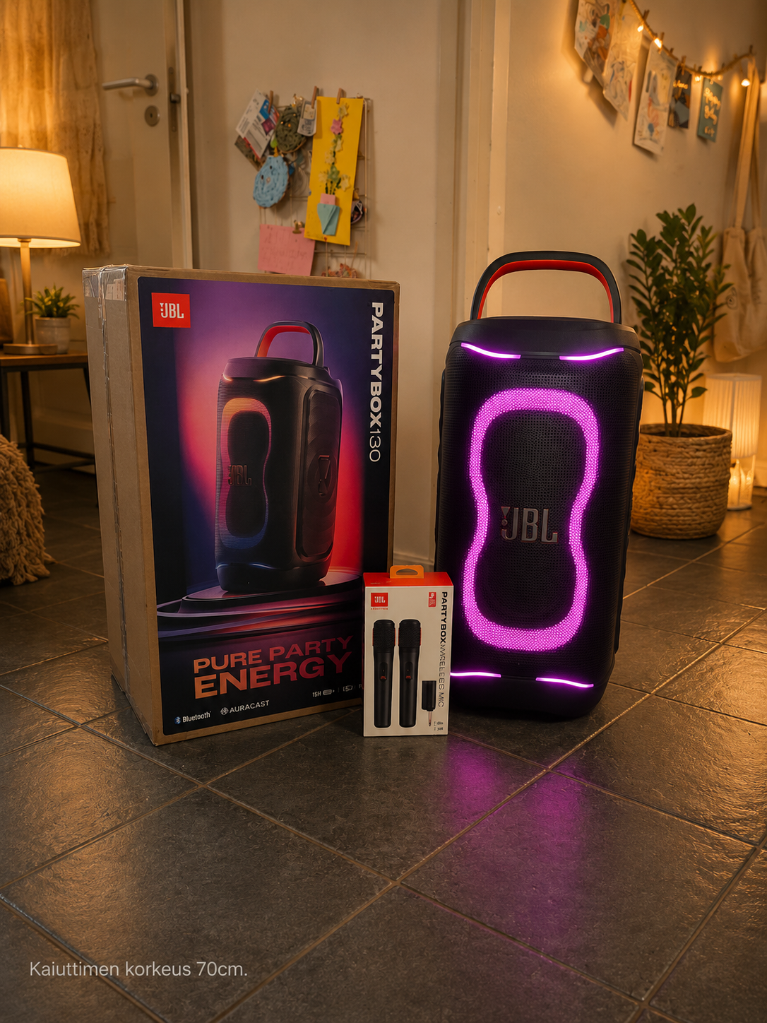 Jbl partybox 130 + 2kpl langatonta mikrofonia