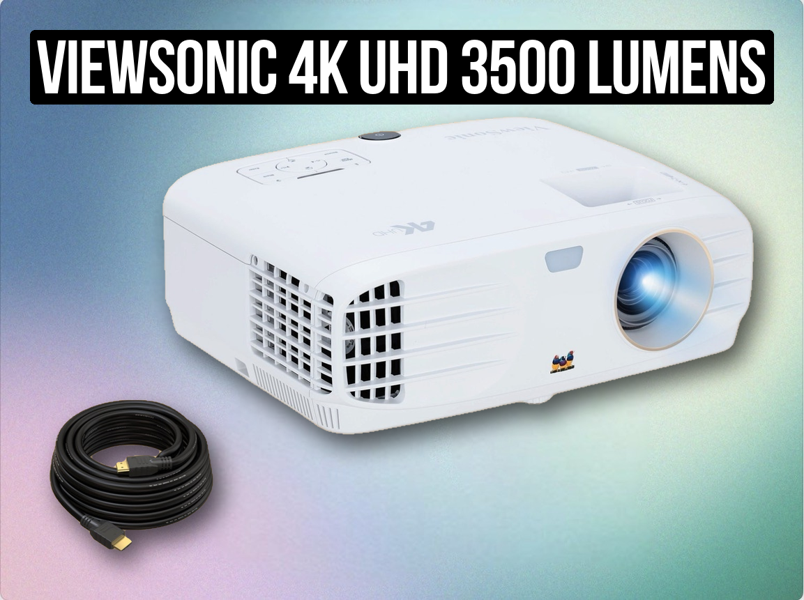Viewsonic 4k uhd 3500 lumens projector + 10m hdmi cable | home cinema, events, business presentations (like “epson / benq projector”) 