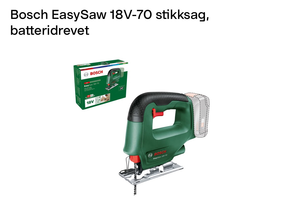 Bosch easysaw 18v-70 stikksag