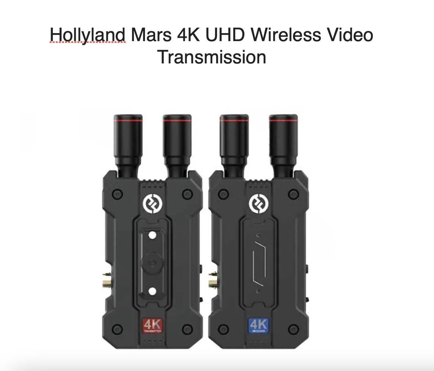 Hollyland mars 4k wireless transmission