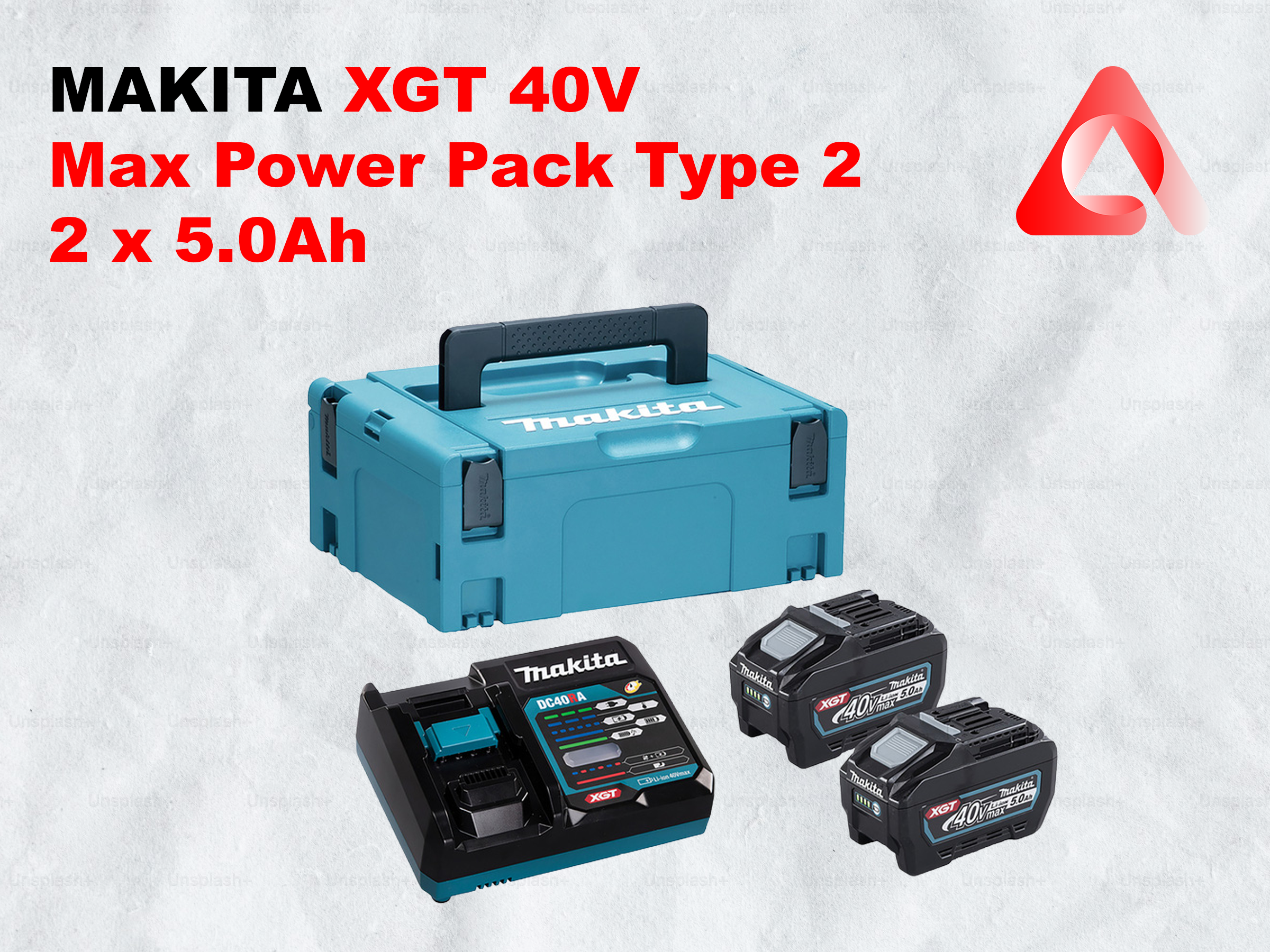 Makita xgt 40v max power pack type 2 2 x 5.0ah
