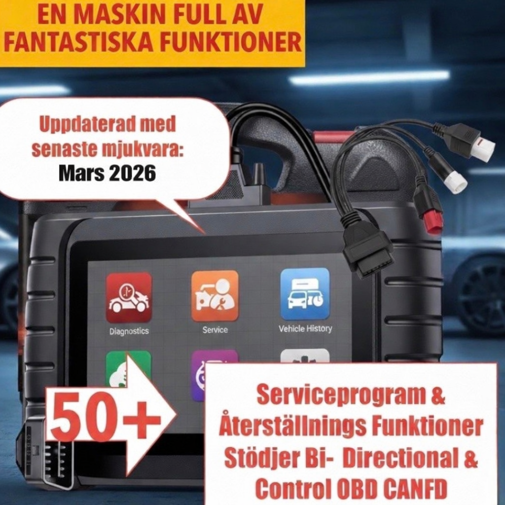 Icarsoft obd diagnostikverktyg bil felkodsläsare med 50+ service- & återställningsfunktioner, bi-directional control, canfd