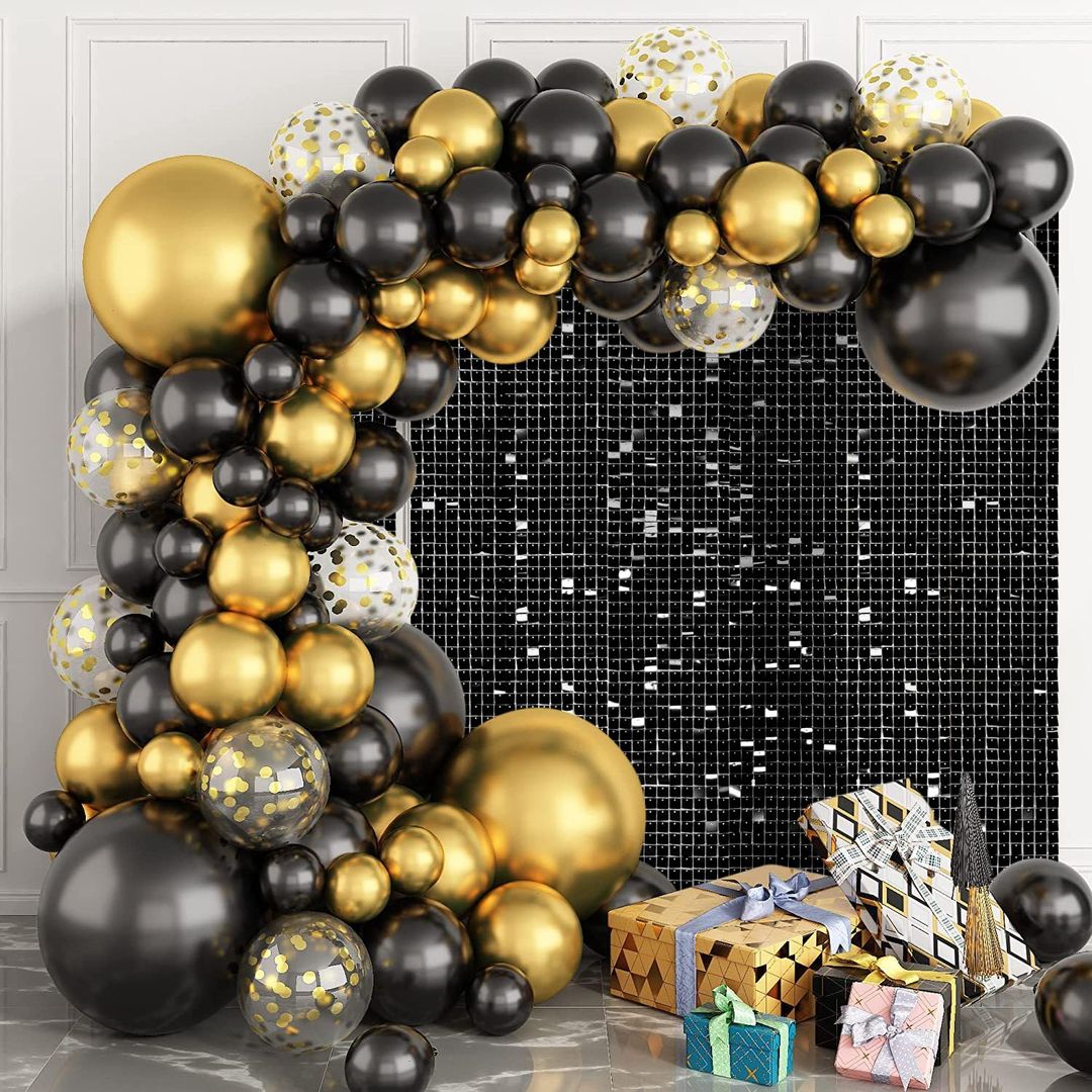 24 pcs black shimmer wall backdrop only 