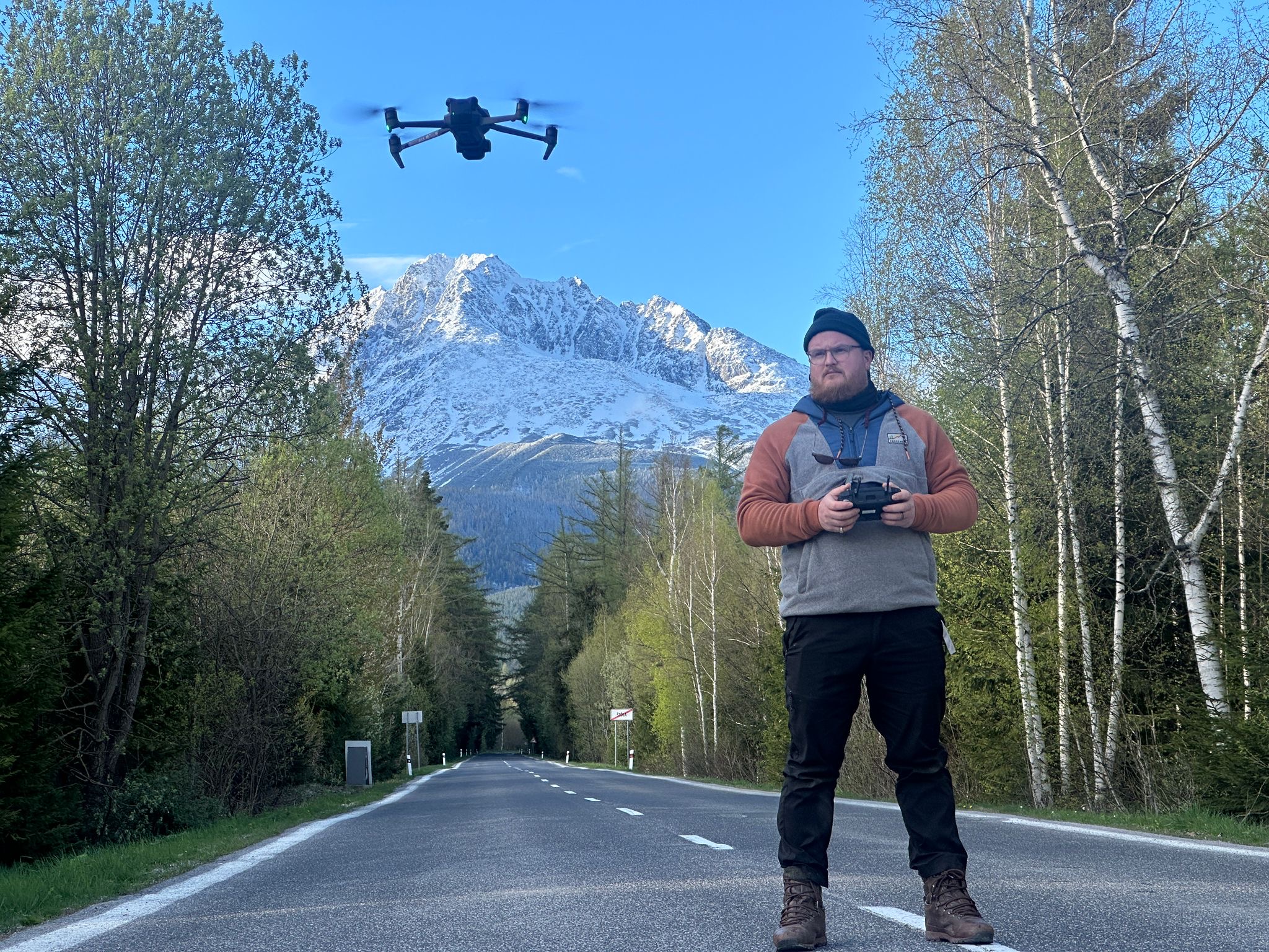 Drone pilot with mavic 3 pro cine