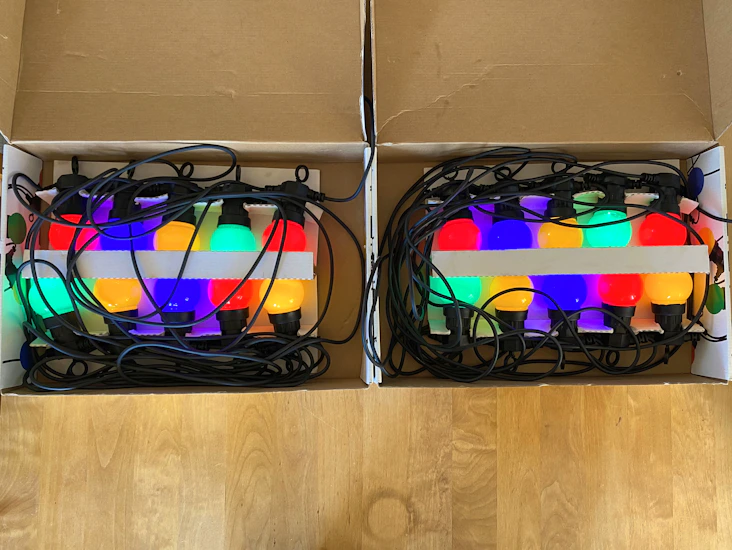 Festbelysning - färgad ledslinga 10 m (2st)