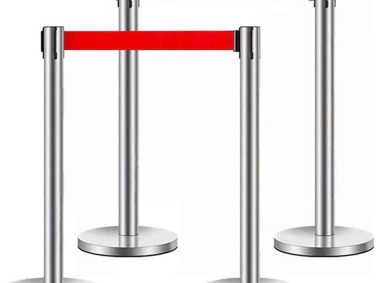 Stanchion package - 6 chrome stanchions with 10' red belts