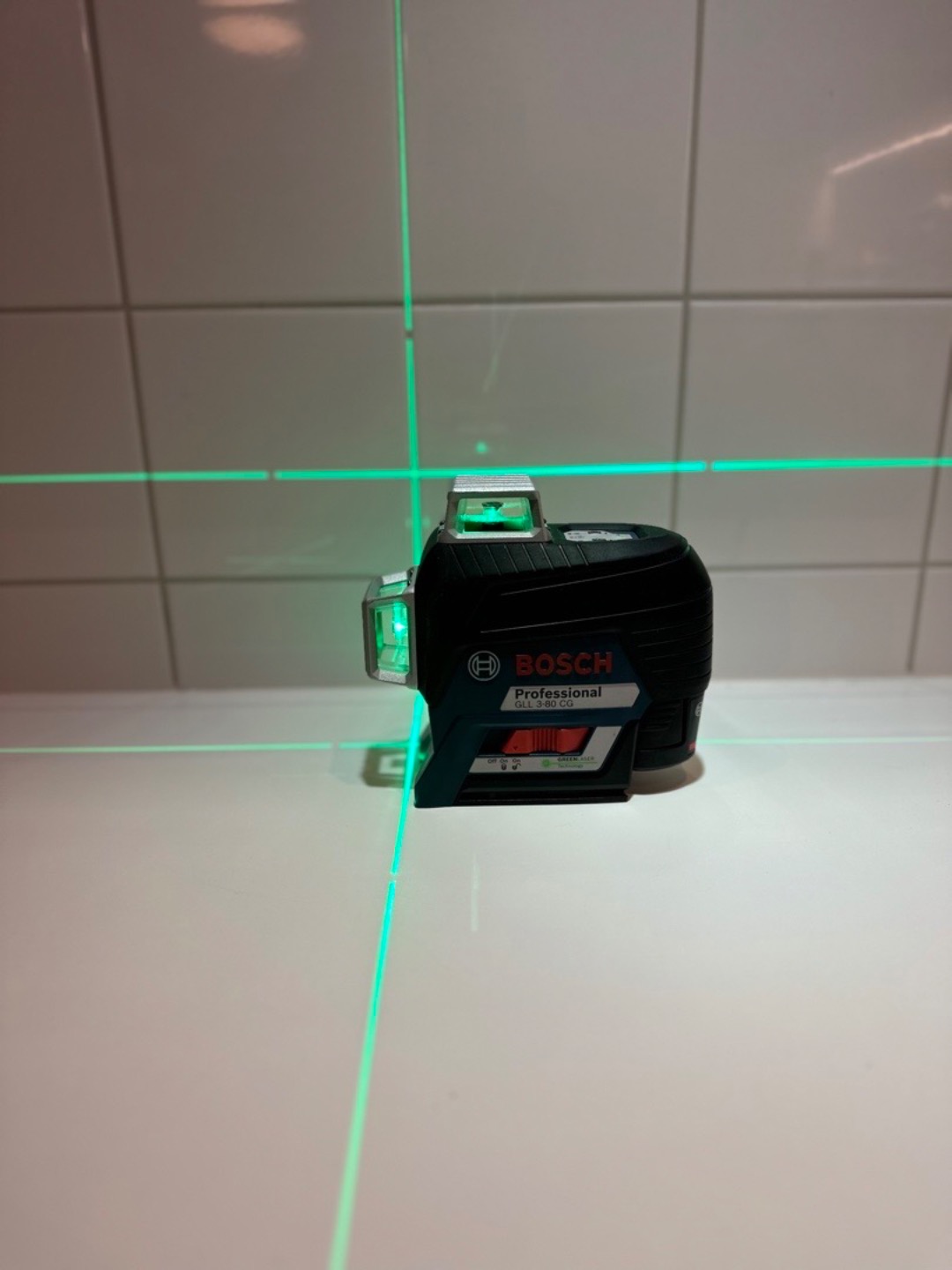 Professionell grön krysslaser