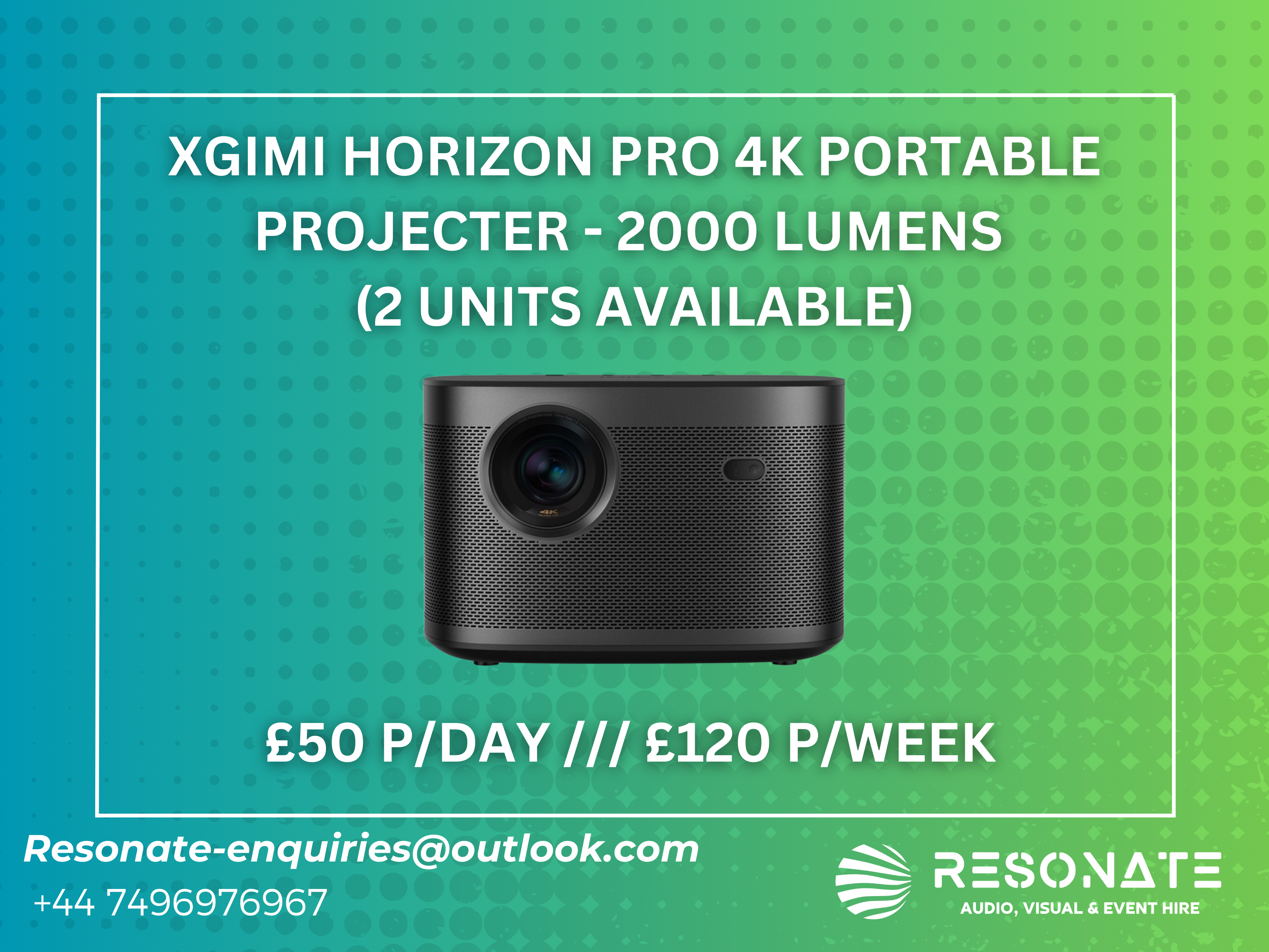 Xgimi horizon pro 4k portable projecter - 2000 lumens  (2 units available)