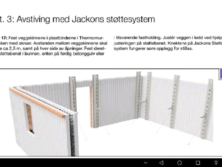 Støttesystem for thermomurer.